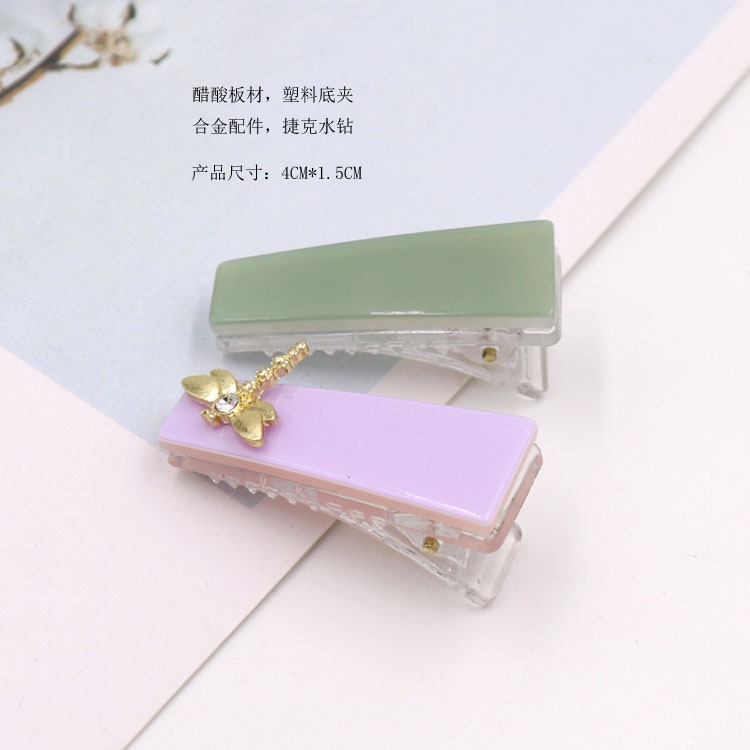 Candy Color Acetic Acid Hairpin Transparent Plastic Duck Beak Hairpin Set Side Clip Multi-Color Combination Custom Made Application Scenario