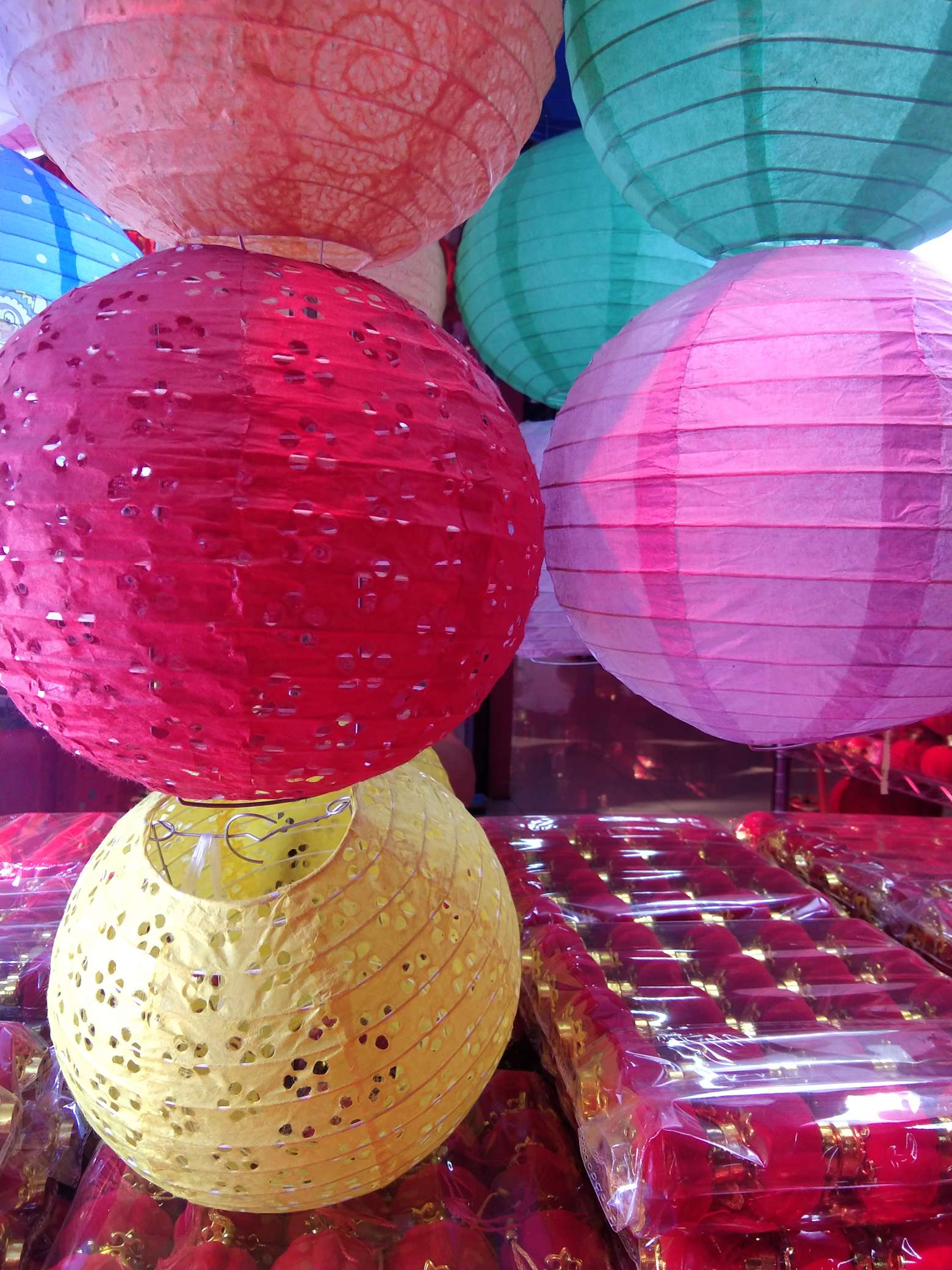 Spring Festival colored paper lanterns