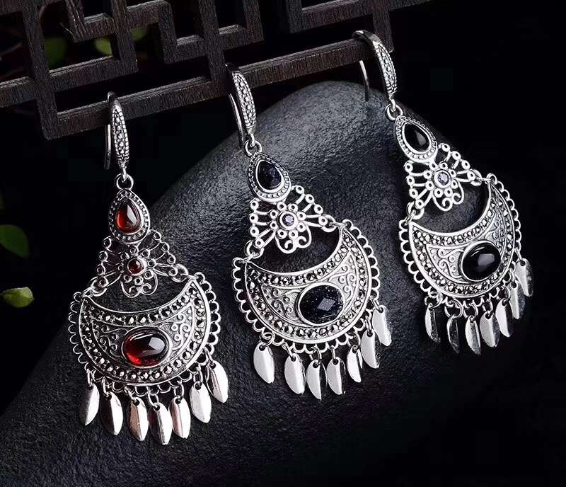 复古民族风纯银耳款产品图