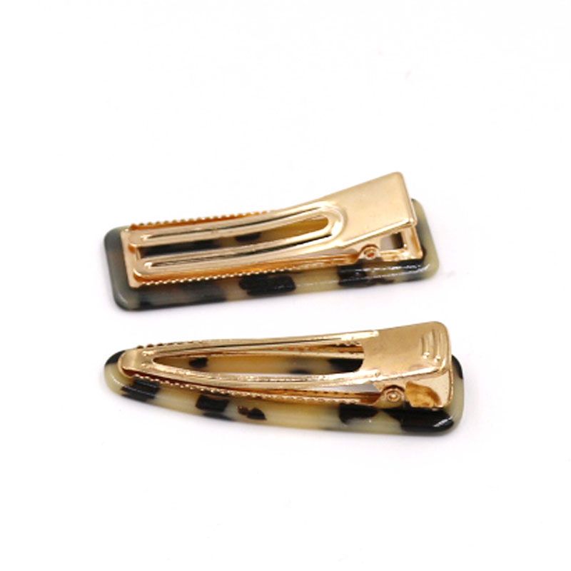 Popular Leopard Print Duck Beak Clip Hollow Acetic Acid Clip Gold Foil Edge Clip Korean Bangs Clip Net Red Hair Adornment Sequin Hair Clip Square Drop Shape Set undefined