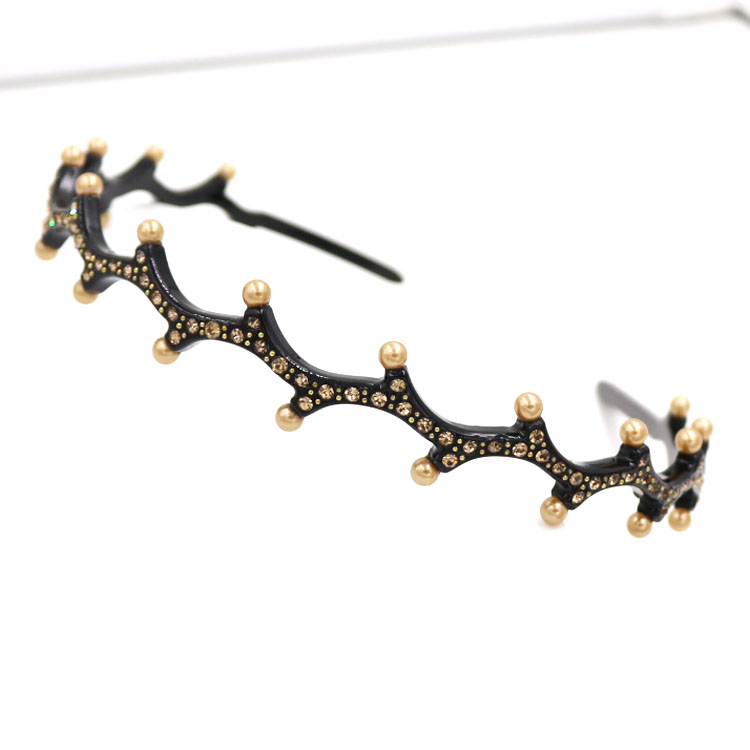 Alexander New Ins Headband Acetate Sheet Headband Black Bangs Hairpin High-Grade Rhinestone Headband Steel Ball Hair Jewelry Custom
