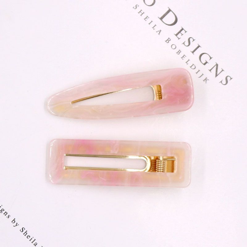 Popular Leopard Print Duck Beak Clip Hollow Acetic Acid Clip Gold Foil Edge Clip Korean Bangs Clip Net Red Hair Adornment Sequin Hair Clip Square Drop Shape Set undefined