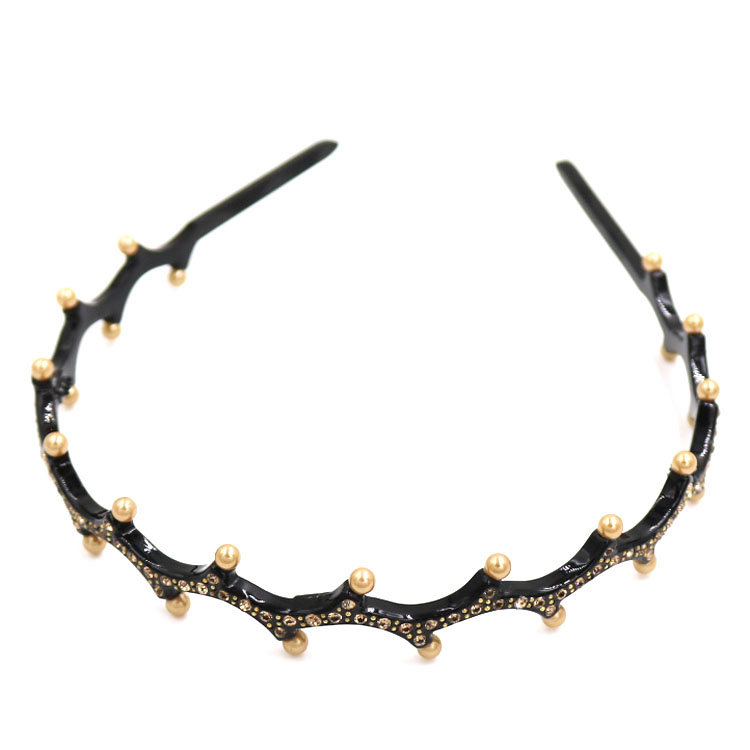 Alexander New Ins Headband Acetate Sheet Headband Black Bangs Hairpin High-Grade Rhinestone Headband Steel Ball Hair Jewelry Custom undefined