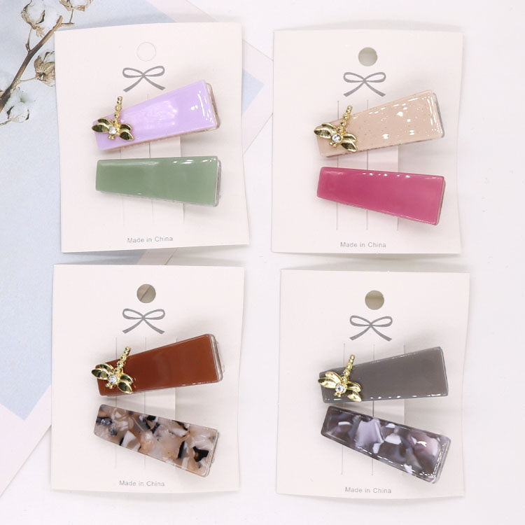 Candy Color Acetic Acid Hairpin Transparent Plastic Duck Beak Hairpin Set Side Clip Multi-Color Combination Custom Made details Picture