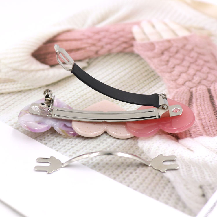 Manufacturer Hairpin South Korea Dongdaemun Spring Clip Love Cross Clip Steel Clip Acetic Acid Top Clip Heart Tie Pony Tail Clip Hairpin Three-Color Match Color undefined