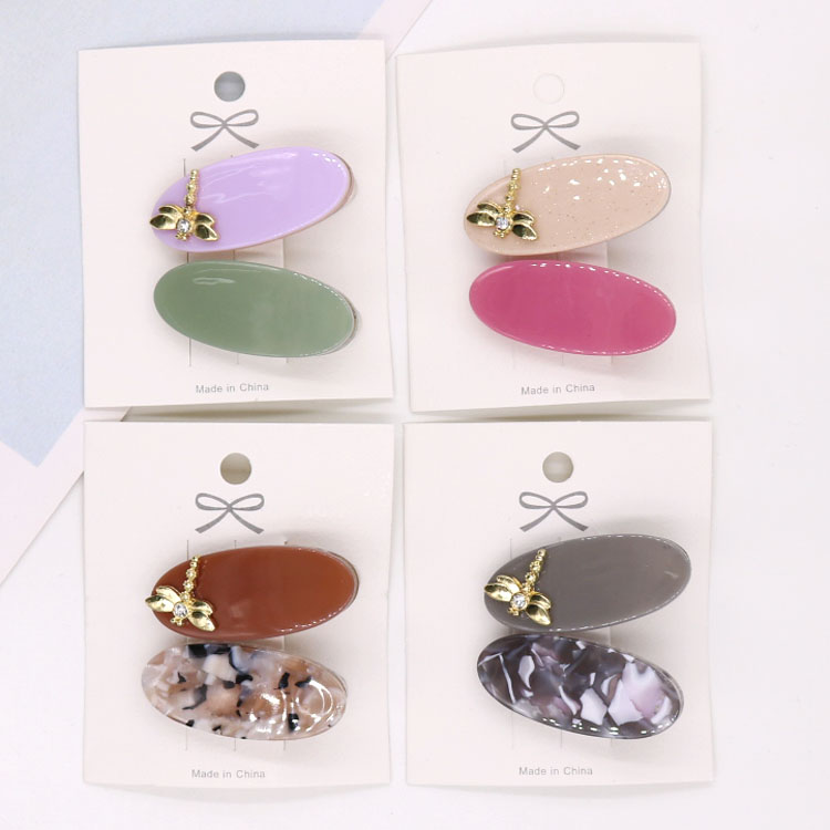 Candy Color Acetic Acid Hairpin Transparent Plastic Duck Beak Hairpin Set Side Clip Multi-Color Combination Custom Made Specification drawing