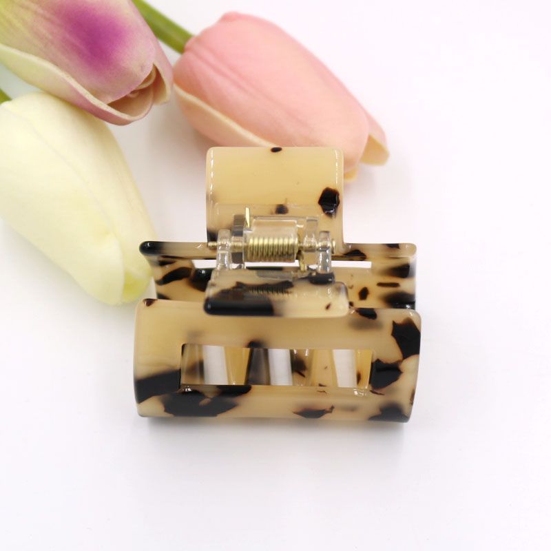 South Korea Dongdaemun Clip Square Hollow Medium Clip Acetic Acid Plate Top Clip Hair Accessories Hair Clip Vertical Clip Clip Clip Female undefined