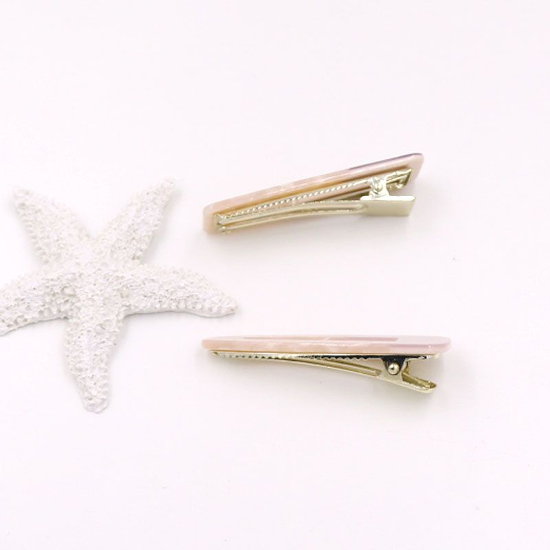 New Hairpin Korean Hairpin Two-Color Splicing Edge With Acetic Acid Mosaic Duck Clip Popular Hair Accessories Duck Clip Geometric Hairpin Bangs Clip Specification drawing