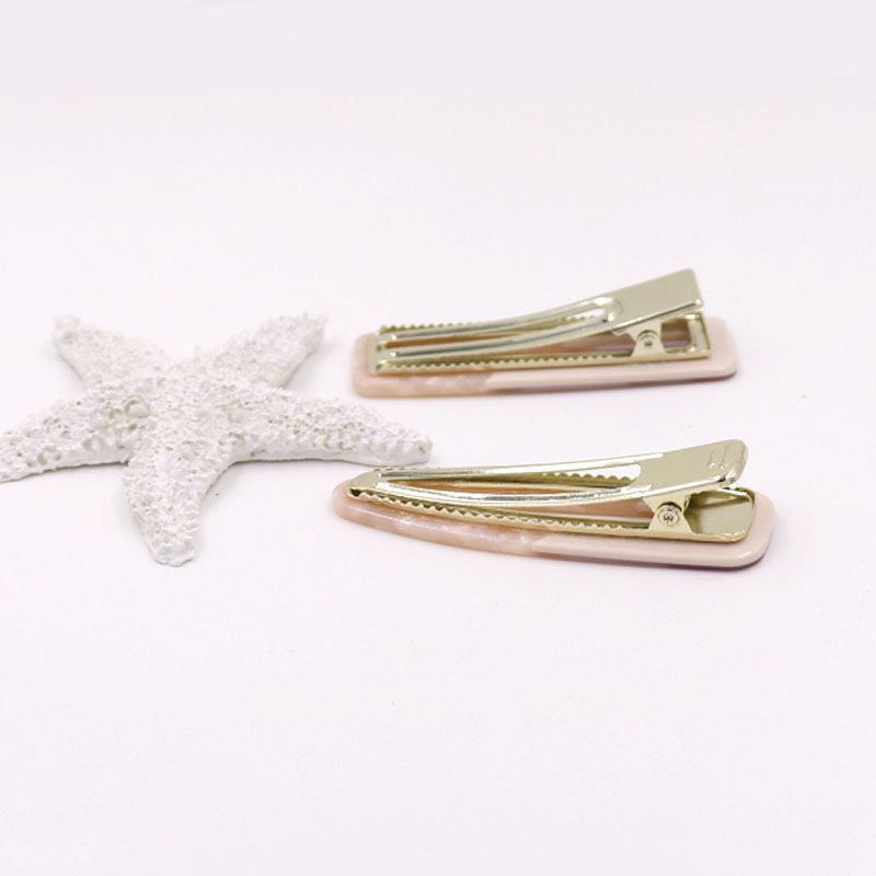 New Hairpin Korean Hairpin Two-Color Splicing Edge With Acetic Acid Mosaic Duck Clip Popular Hair Accessories Duck Clip Geometric Hairpin Bangs Clip Item Picture