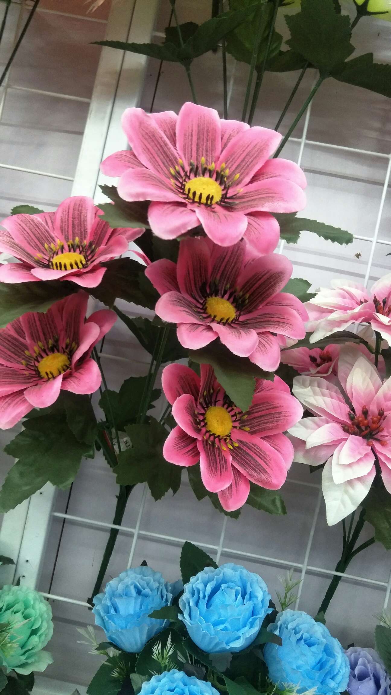 9-head silk-screened cherry blossom artificial flower living room display details Picture
