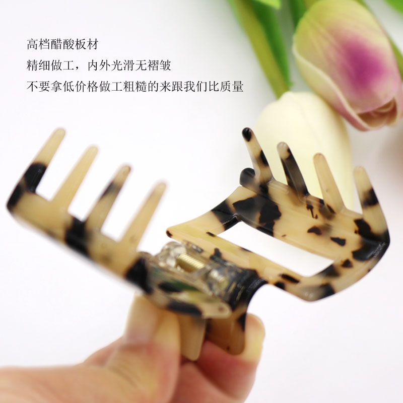 South Korea Dongdaemun Clip Square Hollow Medium Clip Acetic Acid Plate Top Clip Hair Accessories Hair Clip Vertical Clip Clip Clip Female undefined