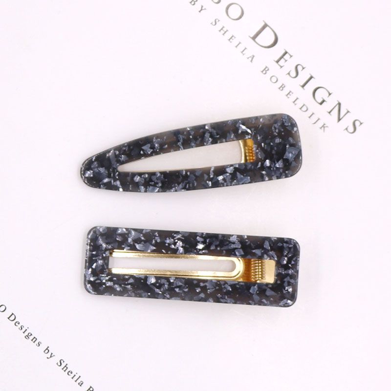 Popular Leopard Print Duck Beak Clip Hollow Acetic Acid Clip Gold Foil Edge Clip Korean Bangs Clip Net Red Hair Adornment Sequin Hair Clip Square Drop Shape Set Item Picture