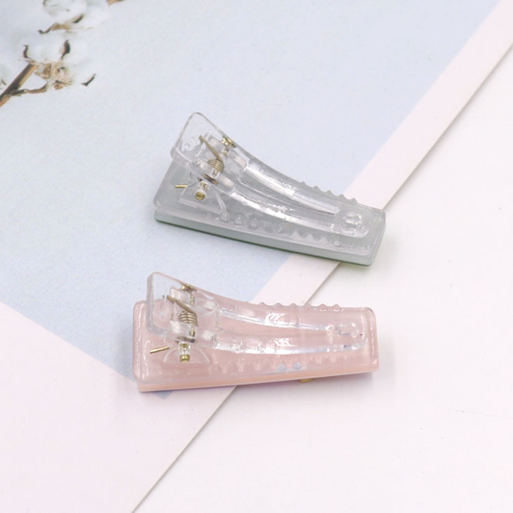 Candy Color Acetic Acid Hairpin Transparent Plastic Duck Beak Hairpin Set Side Clip Multi-Color Combination Custom Made Item Picture