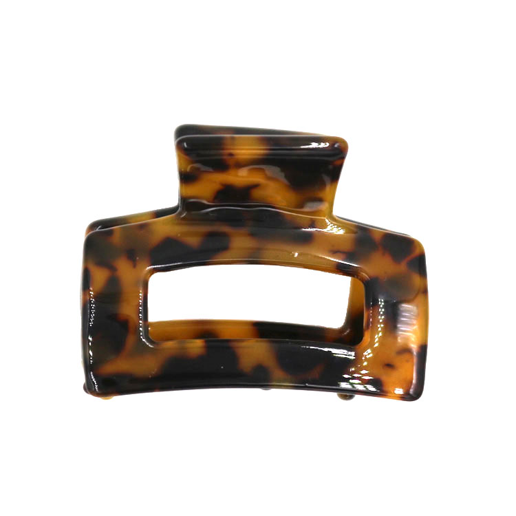 Manufacturers Direct Sales Cross-Border E-Commerce Source Hairpin Medium Size Clip Headwear Acetate Plate Hairpin Hollow Leopard Top Clip Hair Ponytail Clip Clip undefined