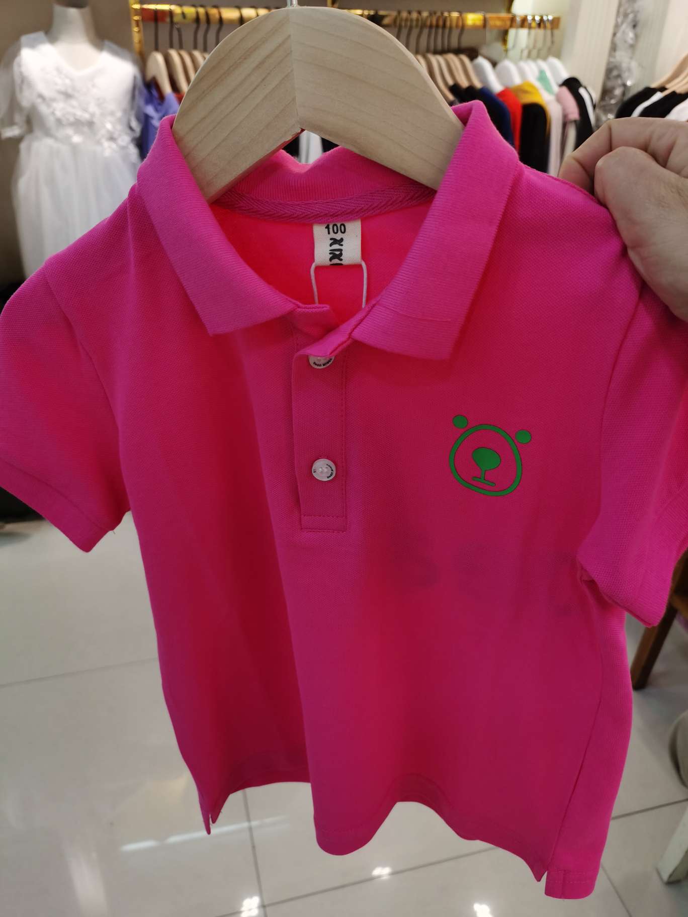 100-140中童polo衫，两个颜色白底实物图