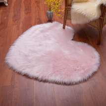 长毛绒心形地毯 卧室床边地垫满铺客厅茶几垫 仿羊毛装饰定制