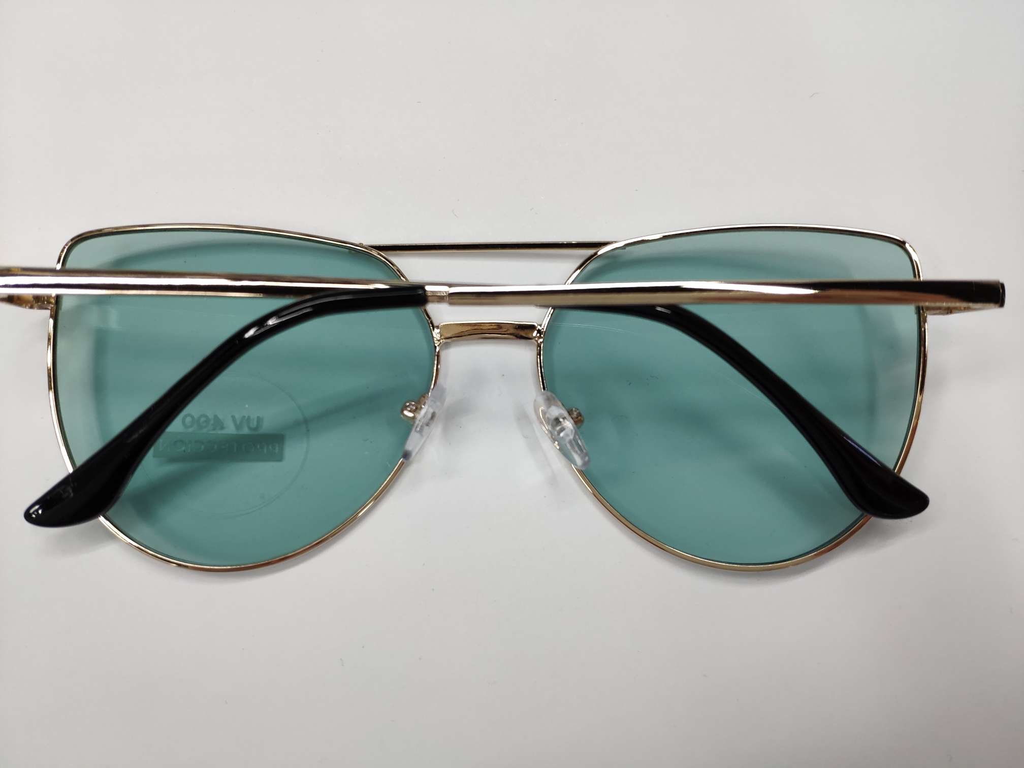 Round-framed gold-edge safety-coated sunglasses polarizing glasses details Picture