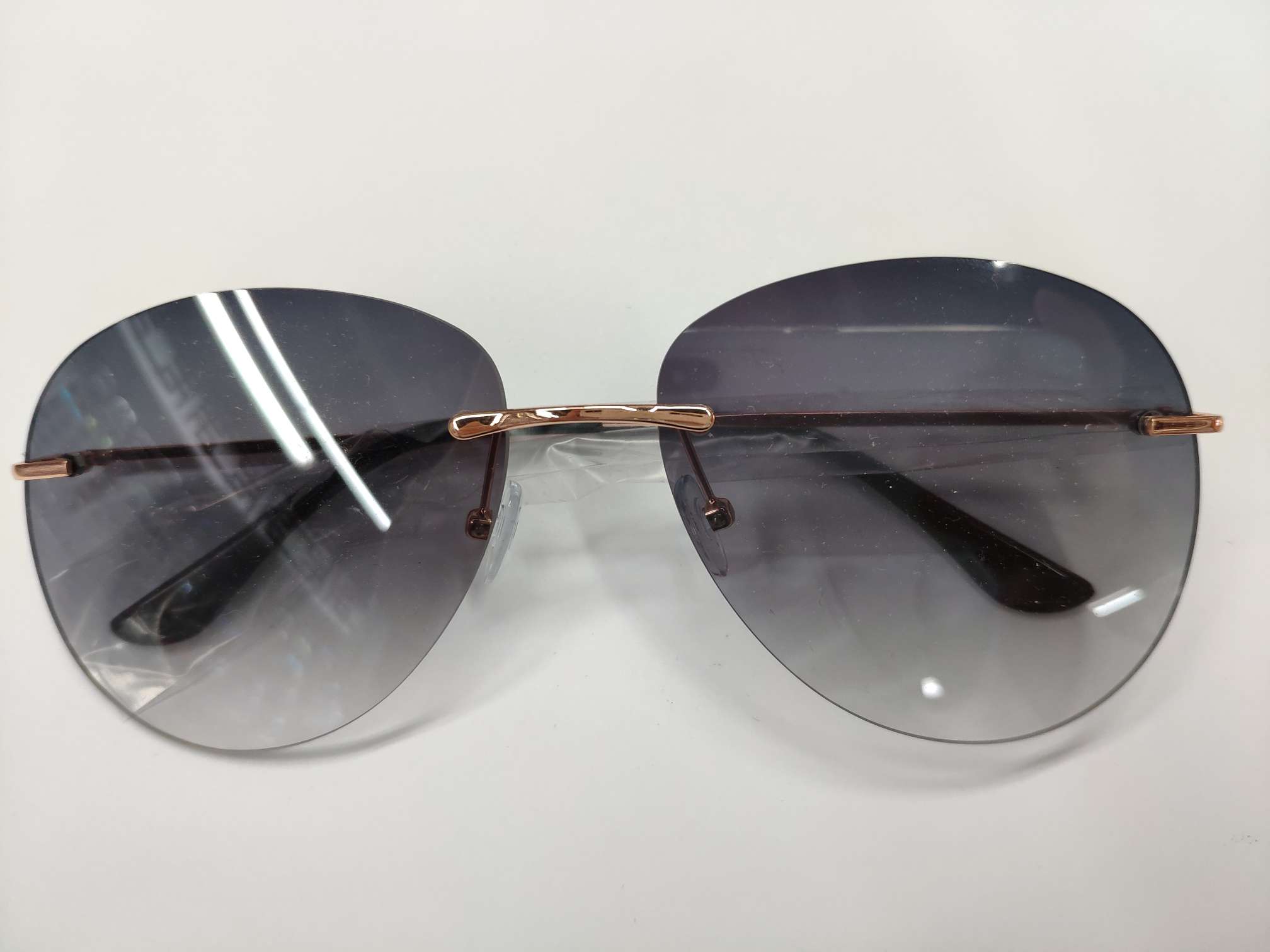 Round-framed edgeless safety coated lens sunglasses polarizing glasses