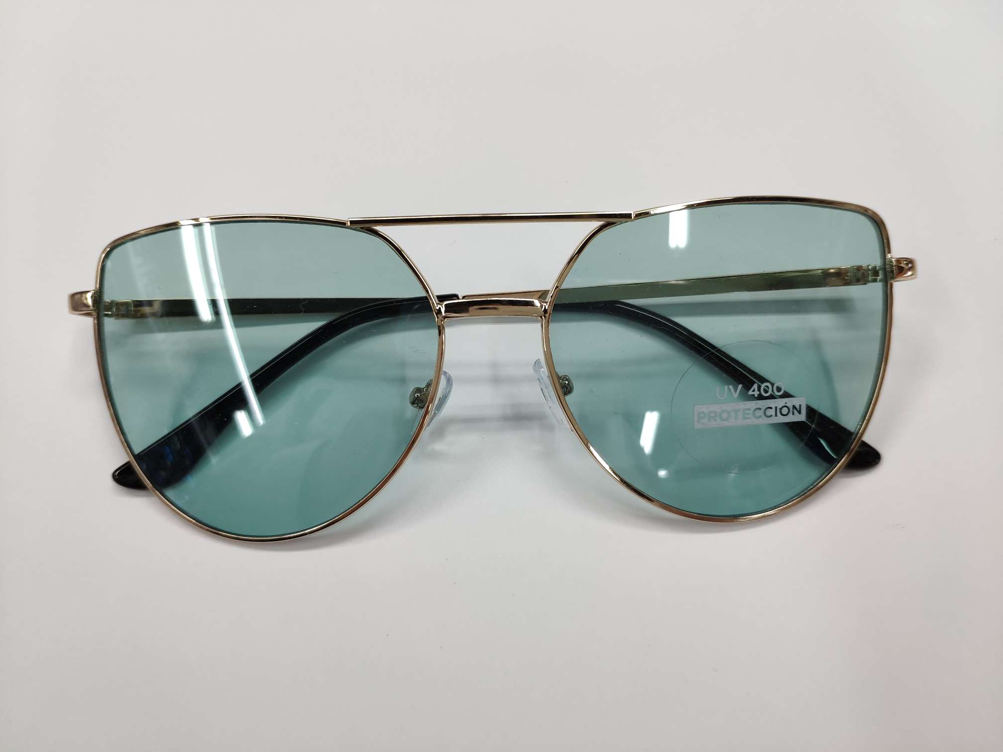 Round-framed gold-edge safety-coated sunglasses polarizing glasses