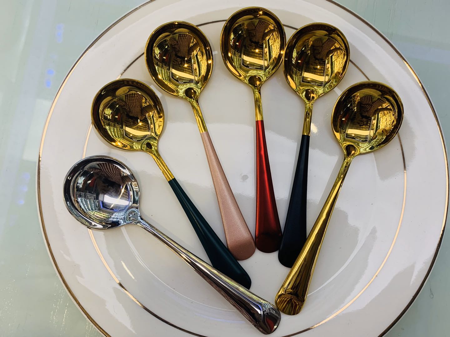 304不锈钢勺子创意可爱长柄圆头韩式勺子调羹详情图6