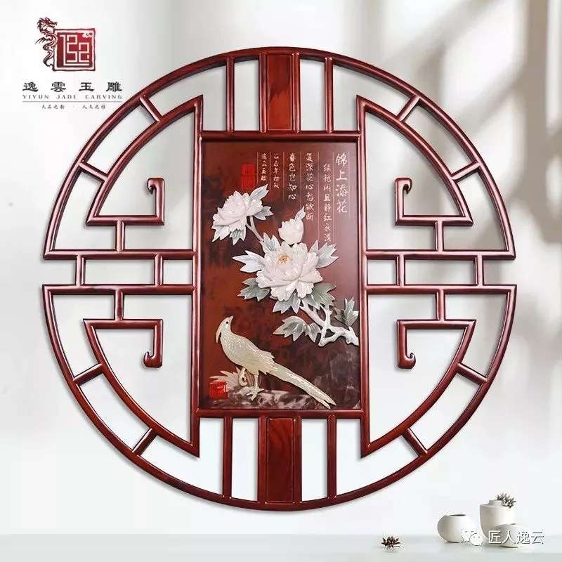 80*80玉雕画中式装饰画玄关画客厅挂画壁画详情图6