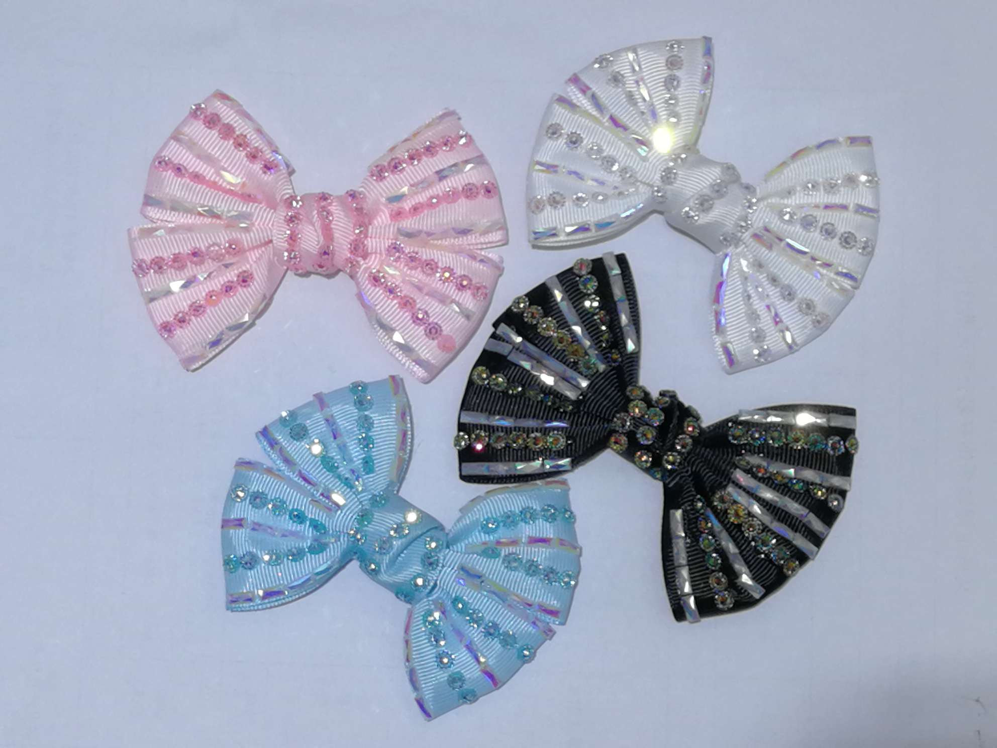 罗纹带点钻蝴蝶结，头饰，鞋花