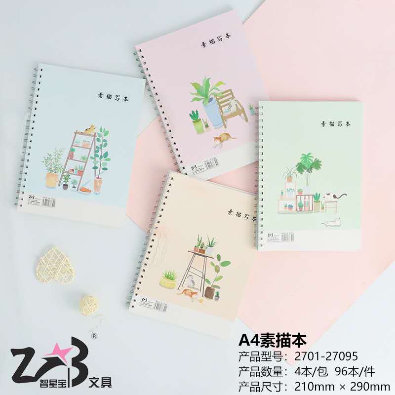 A4 side flip sketchbook, puede ser personalizado