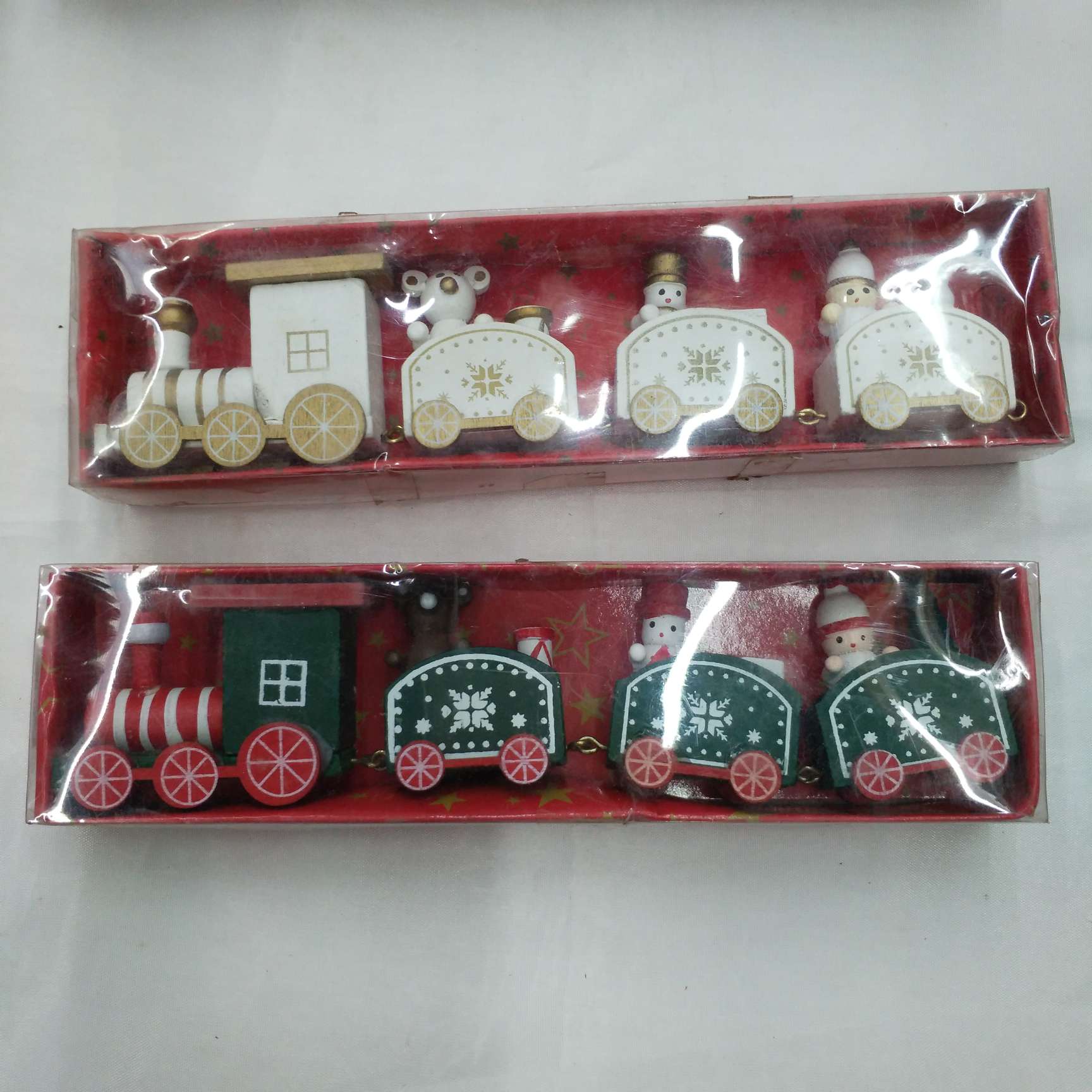 Wooden train children's toys Christmas craft ornaments Specification image