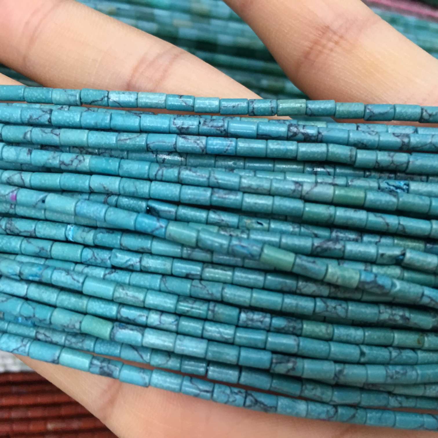 Natural 2*4mm bucket beads, turquoise, green agate, red agate, lapis lazurite, tiger-eye black agate, loose beads, long chain, handcrafted undefined
