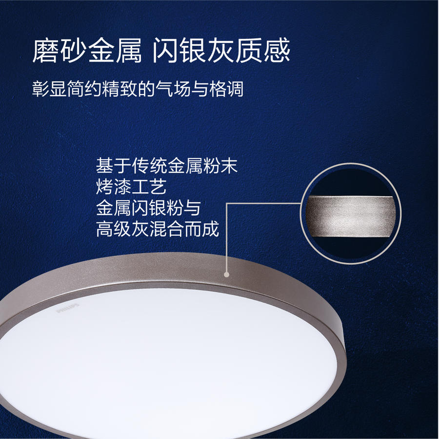 Philips Yuehui LED ceiling light 28w, with four preset scenarios for bedroom and dining room, can be equipped with a remote control Specification image