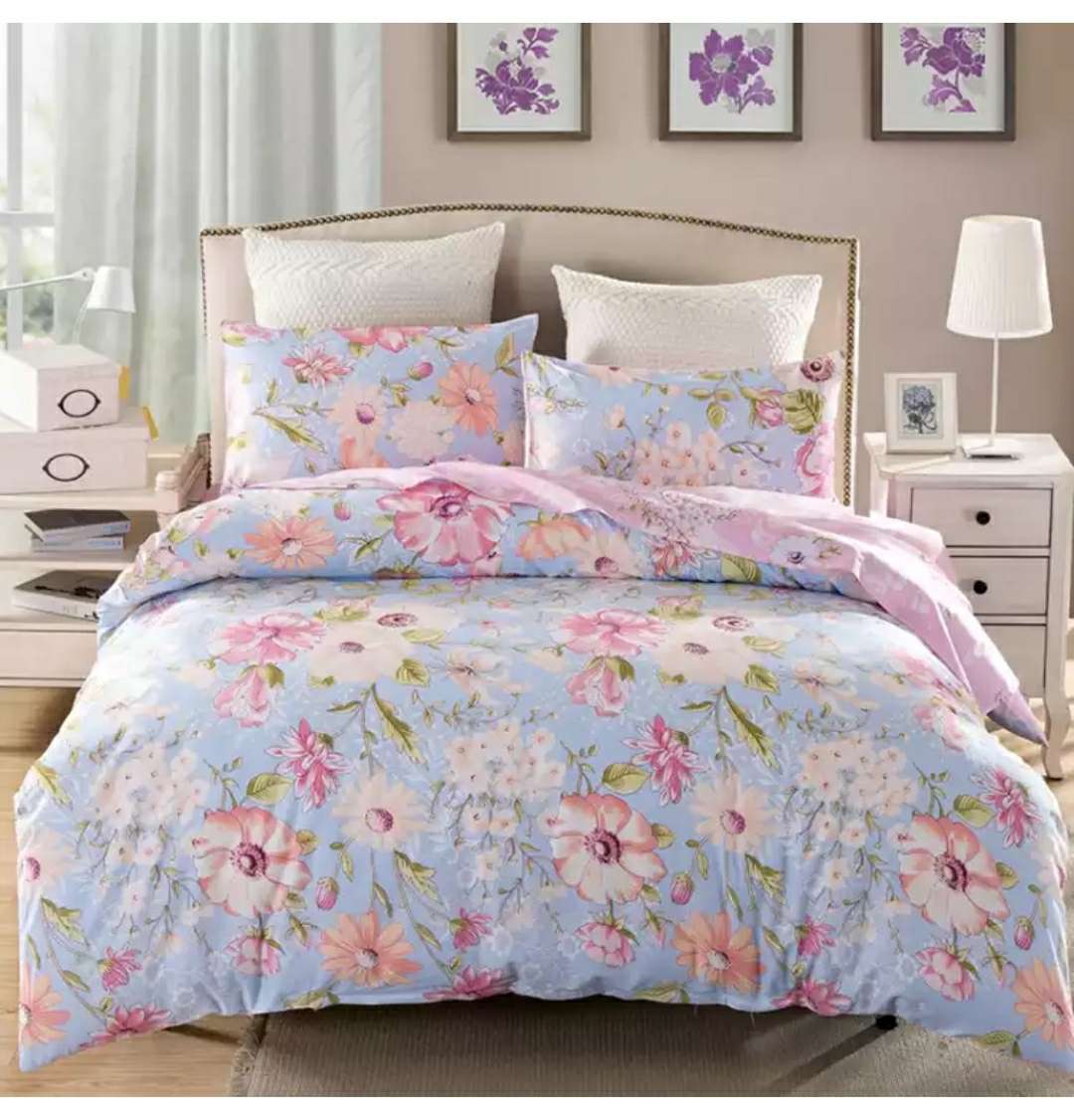 Thickened Edge Cotton Bedding Sheet Set in Smiling Pink