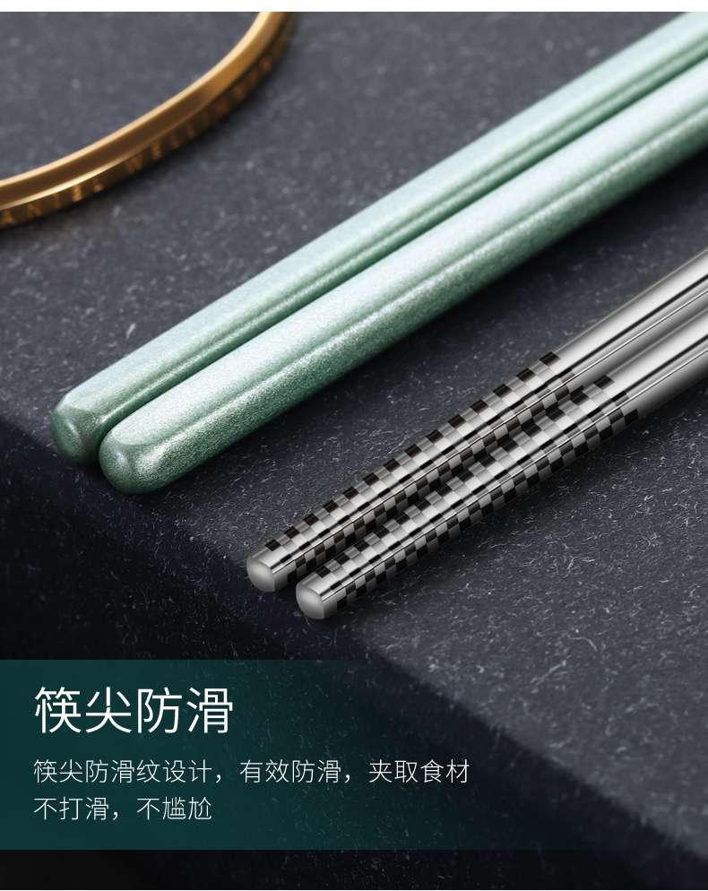 Antibacterial 304 stainless steel tableware set, chopsticks, spoons, forks, single student, adult portable and cute storage box undefined