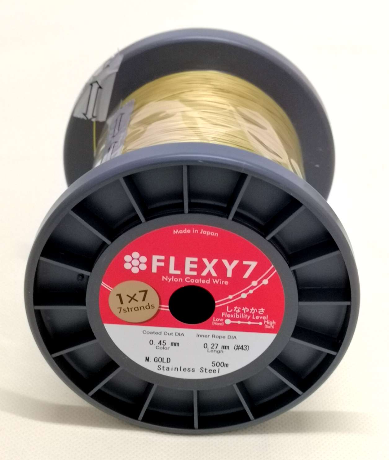 日本FLEXY1*7股珠宝钢丝线 金色 0.45mm，500米/卷 DIY饰品线产品图