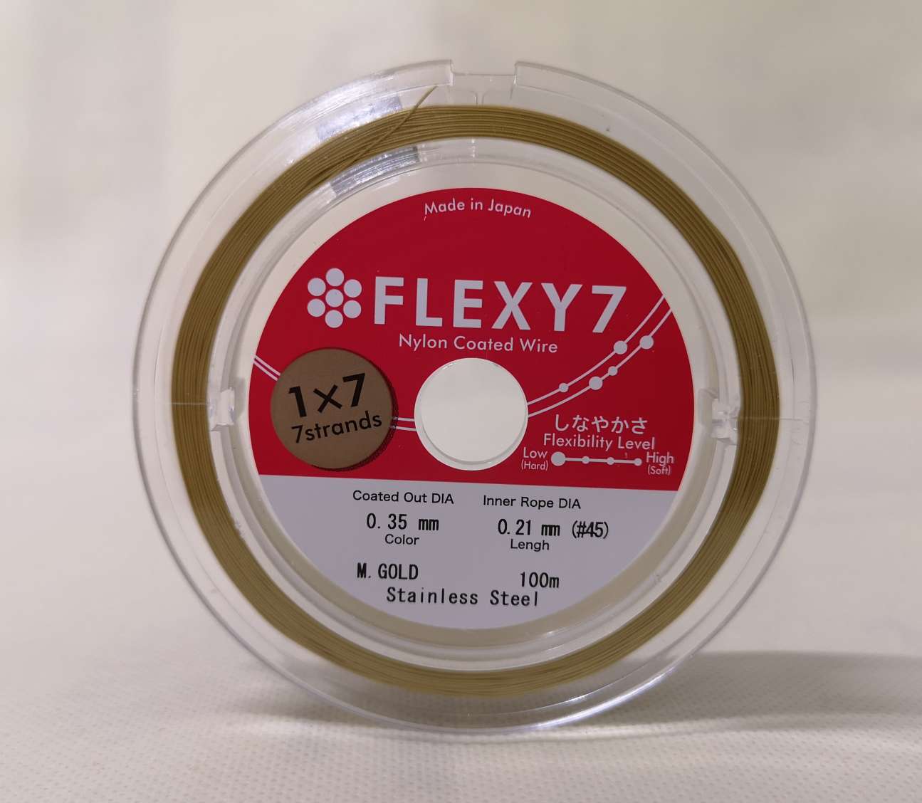 日本FLEXY1*7股珠宝钢丝线，0.35mm，金色，100米/卷详情图2