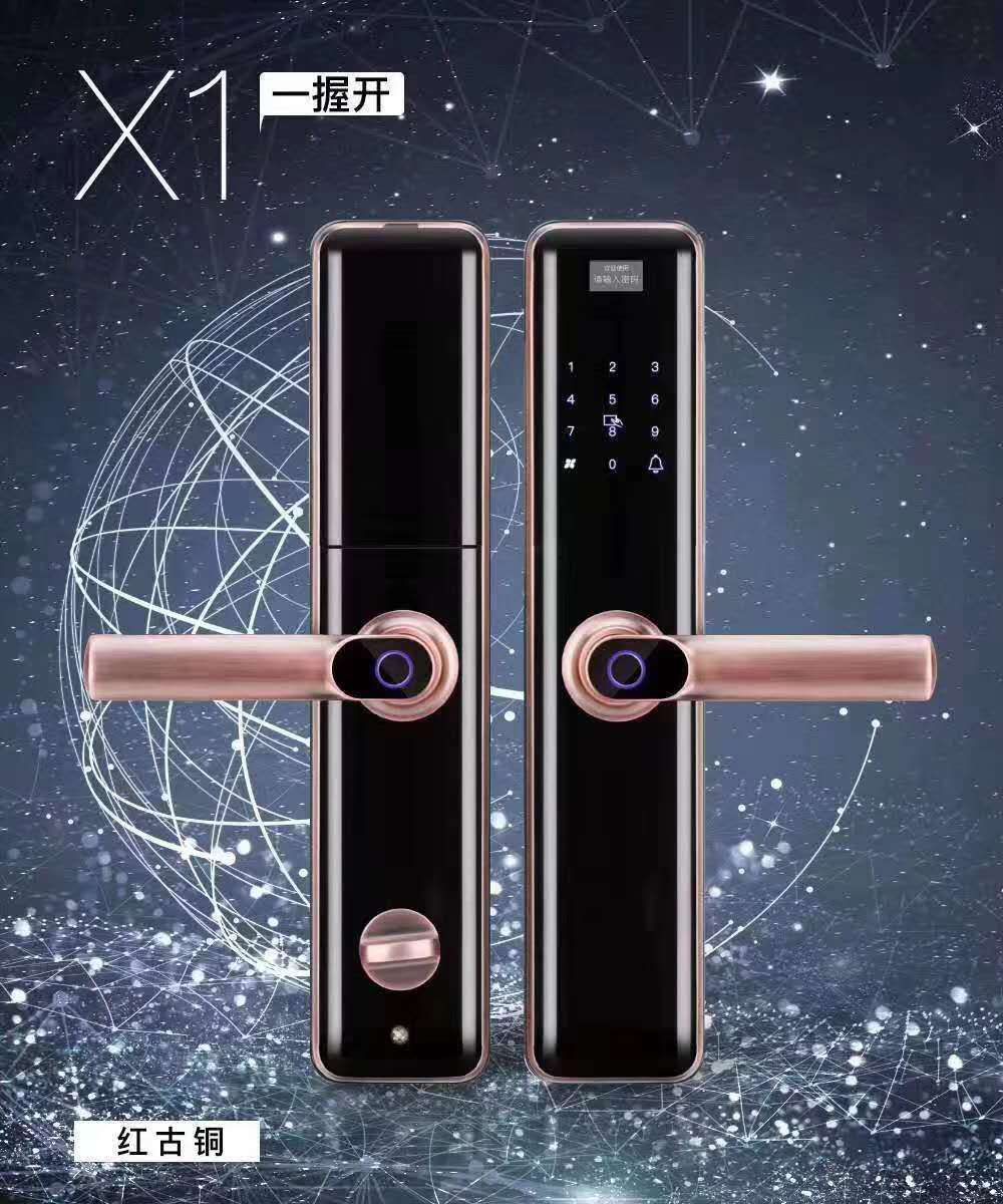 The smart door lock, fingerprint, password, swipe card, key and mobile phone temporary password are all available once you open the door thumbnail