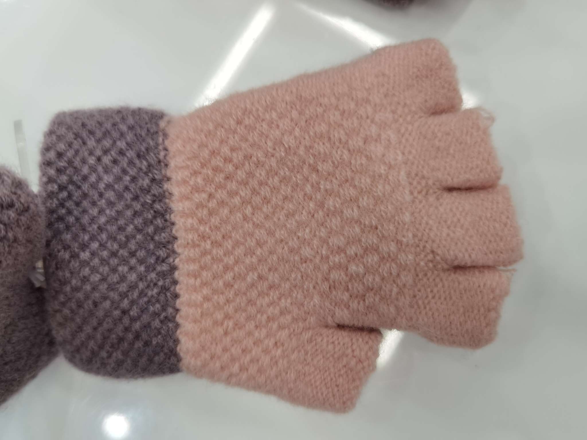 Children's gloves for winter, five fingers, for boys and girls aged 6-8, 9 winter, for primary school students writing, 12 and a half fingers flip cover Specification image