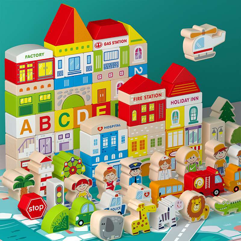 120 pieces of sunshine City blocks children's educational toys thumbnail