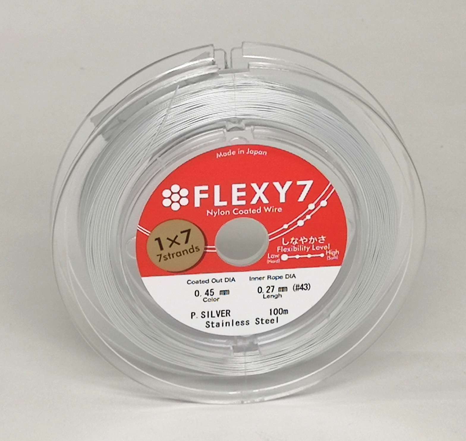 日本进口FLEXY1*7股珠宝钢丝线  0.45mm，银色， 100米/卷详情图2