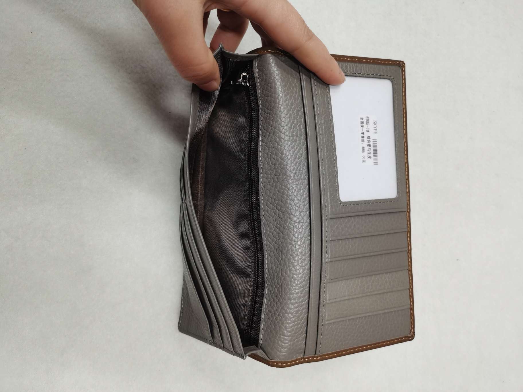 男士牛皮长款西装夹产品图