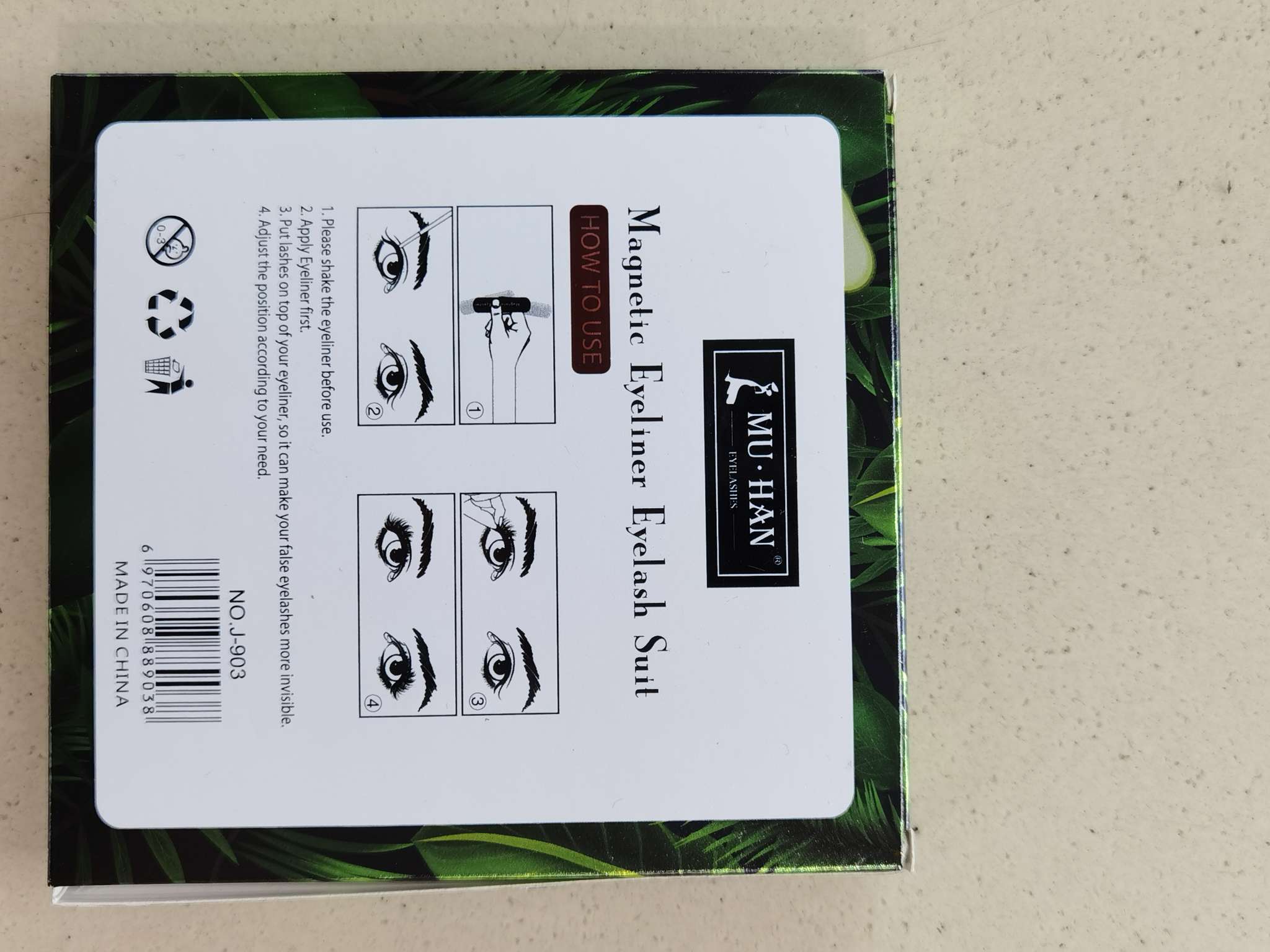 Magnetic False Eyelashes Three To Five Magnetic Lashes Can Be Reused Without Glue Specification drawing