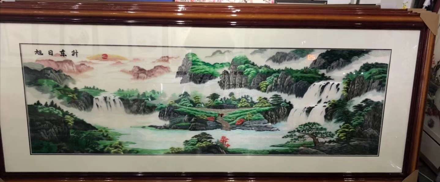 立体绣/装饰画/刺绣白底实物图