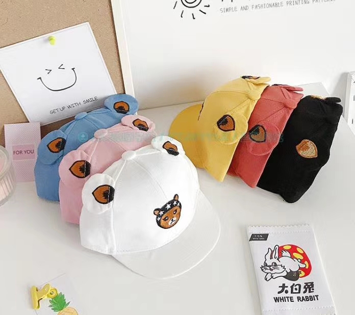Children fisherman hat summer super cute little Bear boy outings sunshade basin hat thin tidal baby hat spring sun block thumbnail