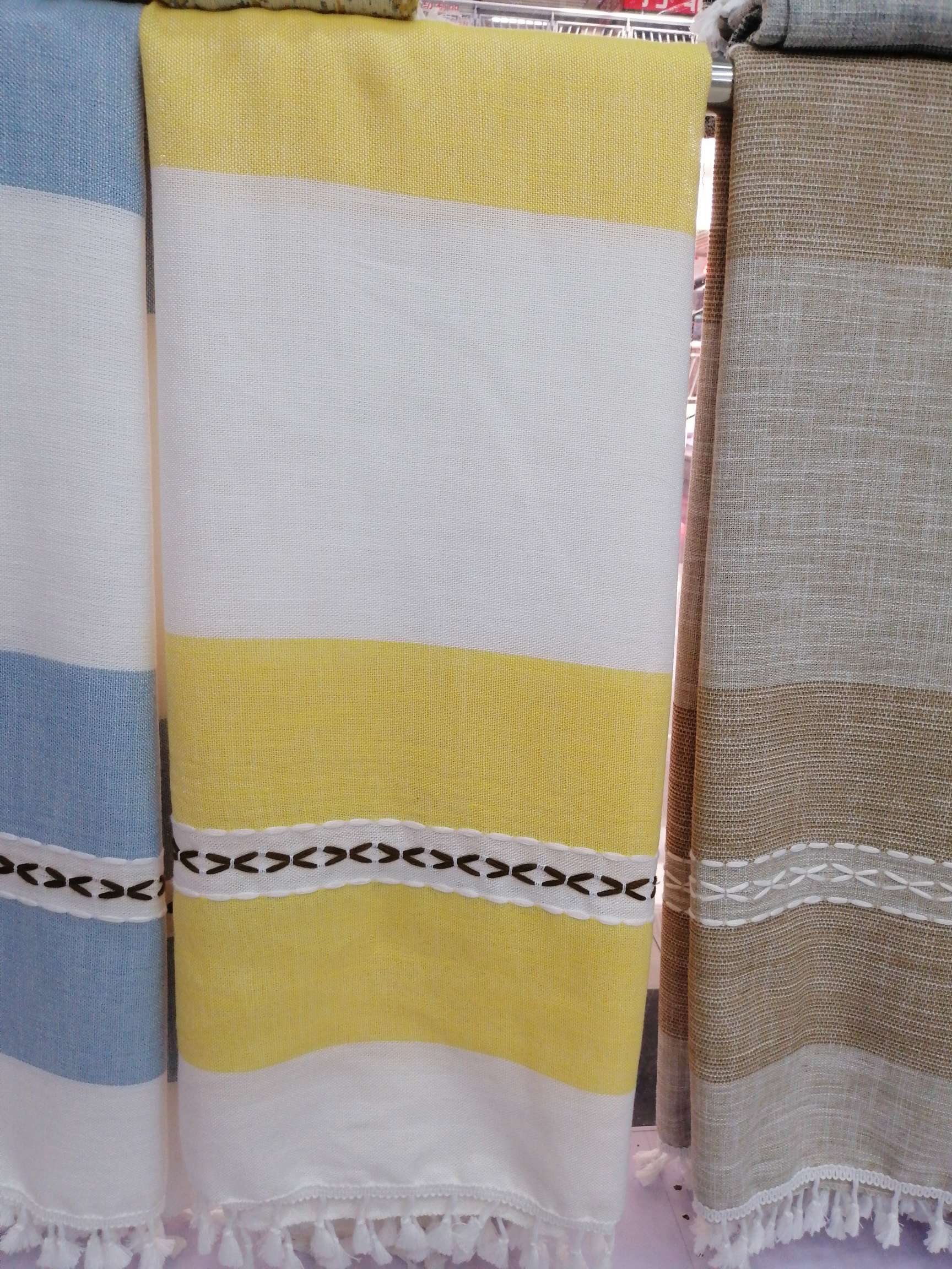 2020 Factory New Direct Sales Yellow And White Striped Tablecloth