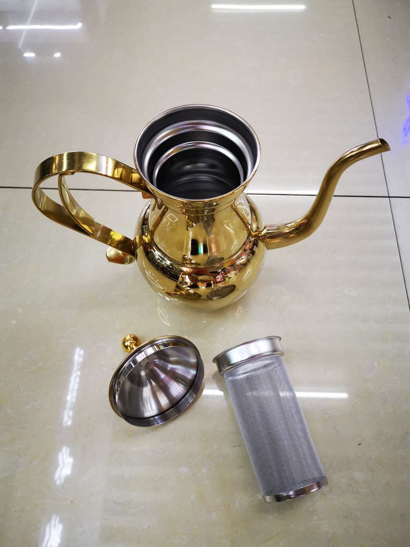 Golden Bottle Side Detail Showing