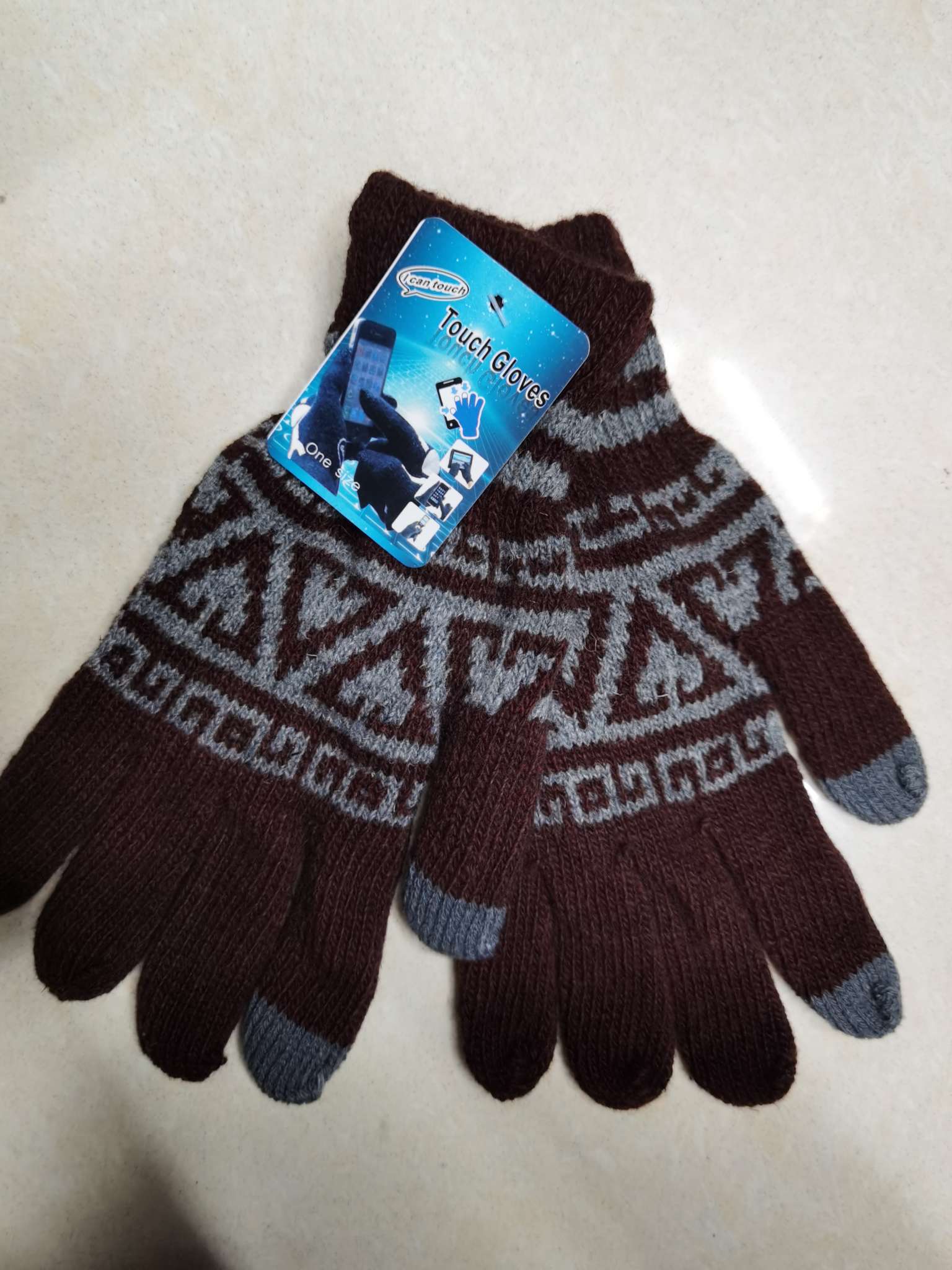 Winter women's touch screen ins thin anti-slip elastic magic knitted five-fingered gloves women jacquard
