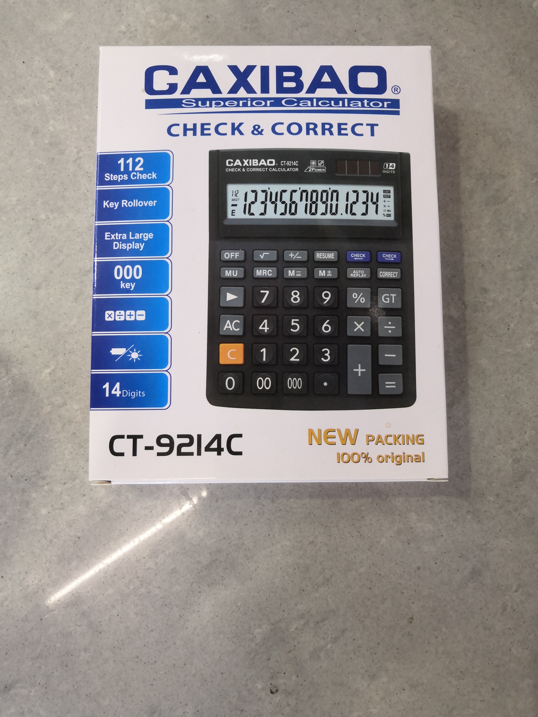 计算器台式办公用品太阳能电池双重电源CT9214C