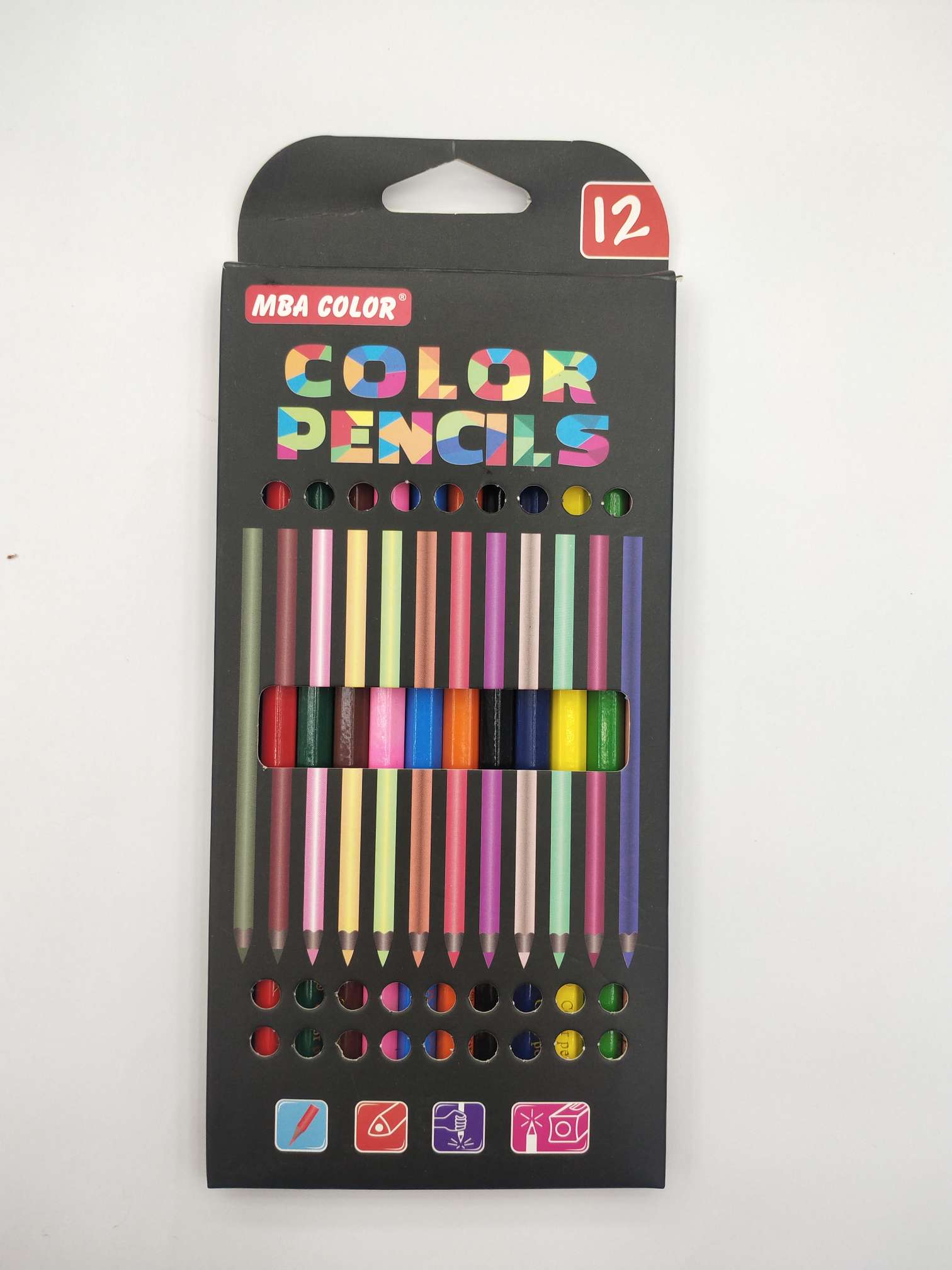 12色木头彩铅，儿童绘画专用，安全无毒彩色铅笔。详情图1