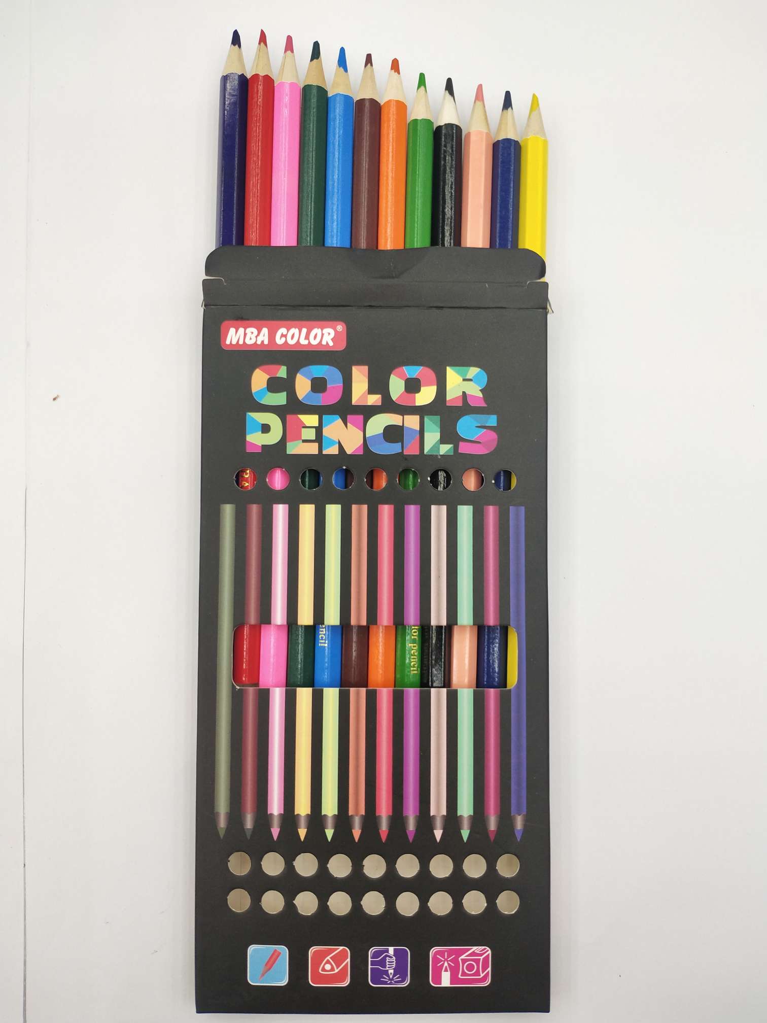 12色木头彩铅，儿童绘画专用，安全无毒彩色铅笔。详情图2