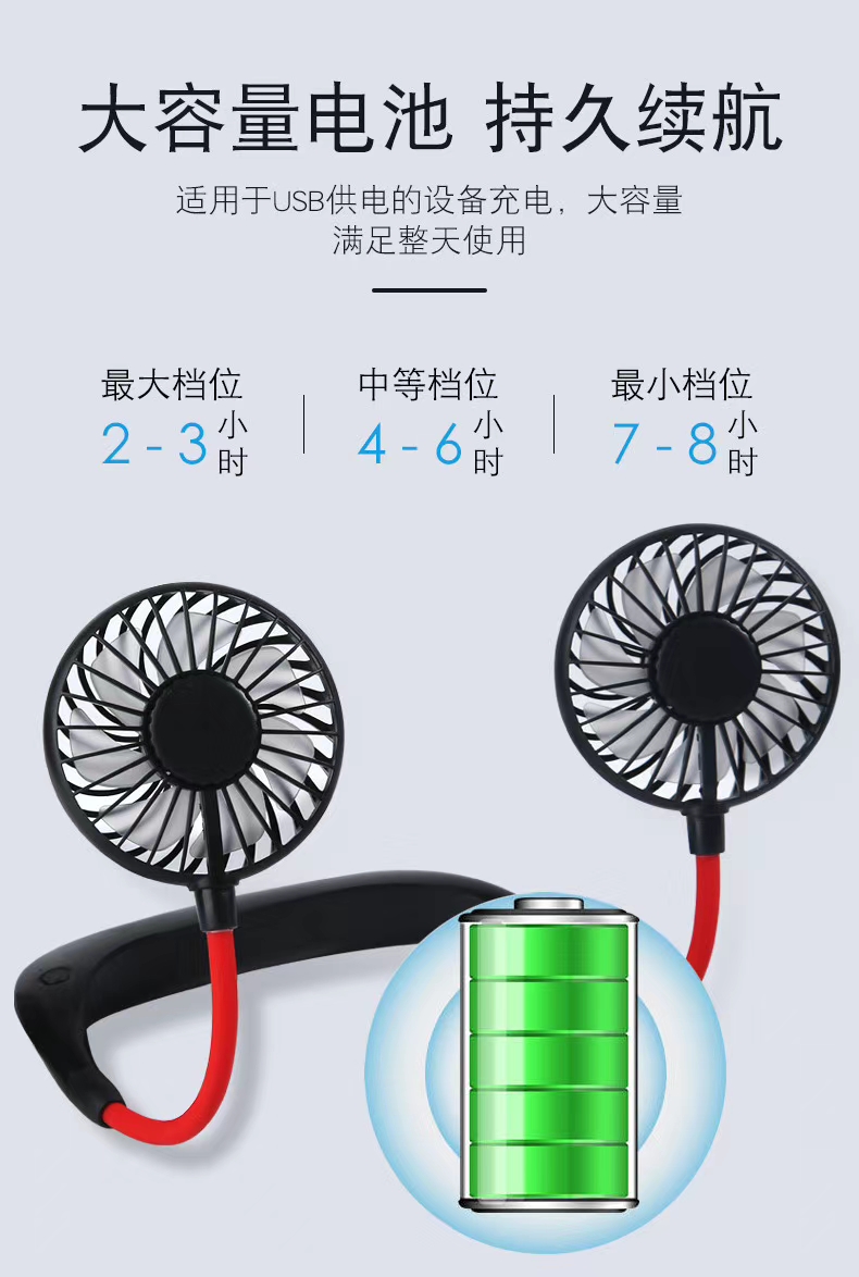 新款挂脖子风扇，带香薰彩灯详情图9