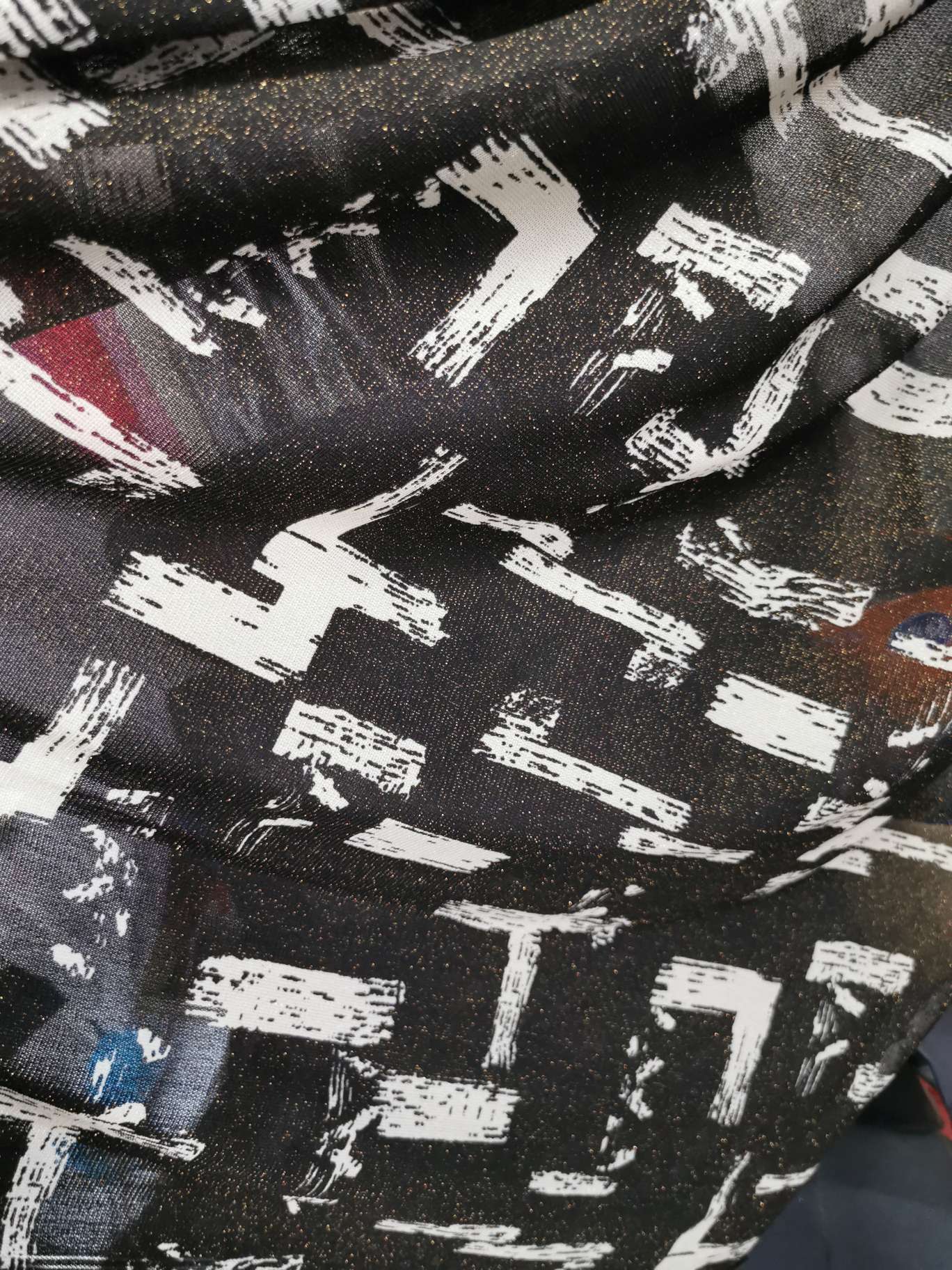 金线网布印花围巾围脖面料